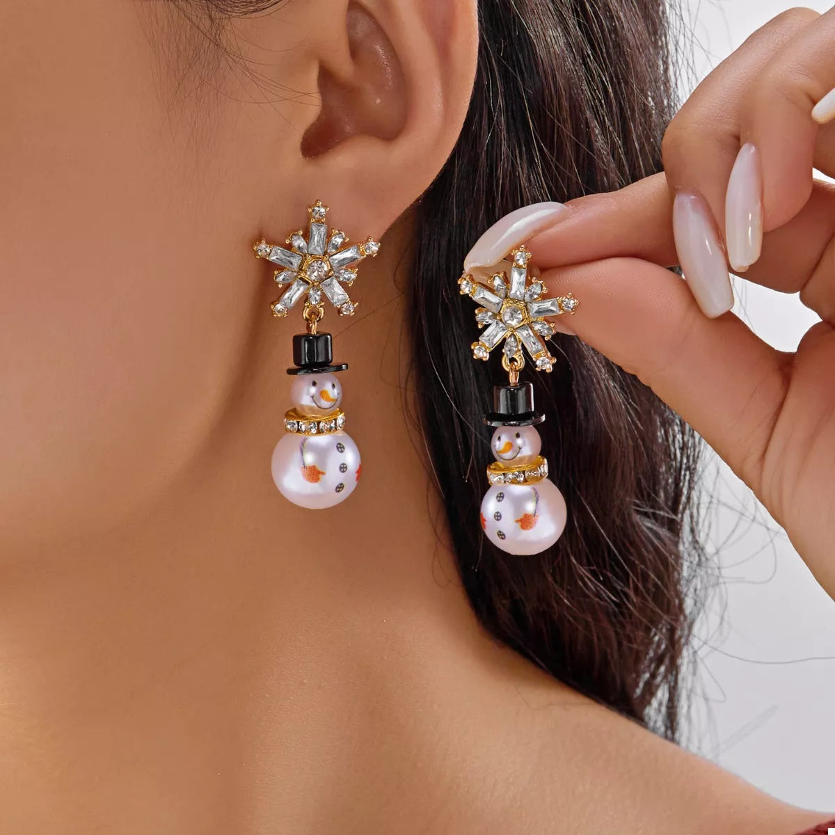 Trendsi Christmas Snowman Drop Earrings -