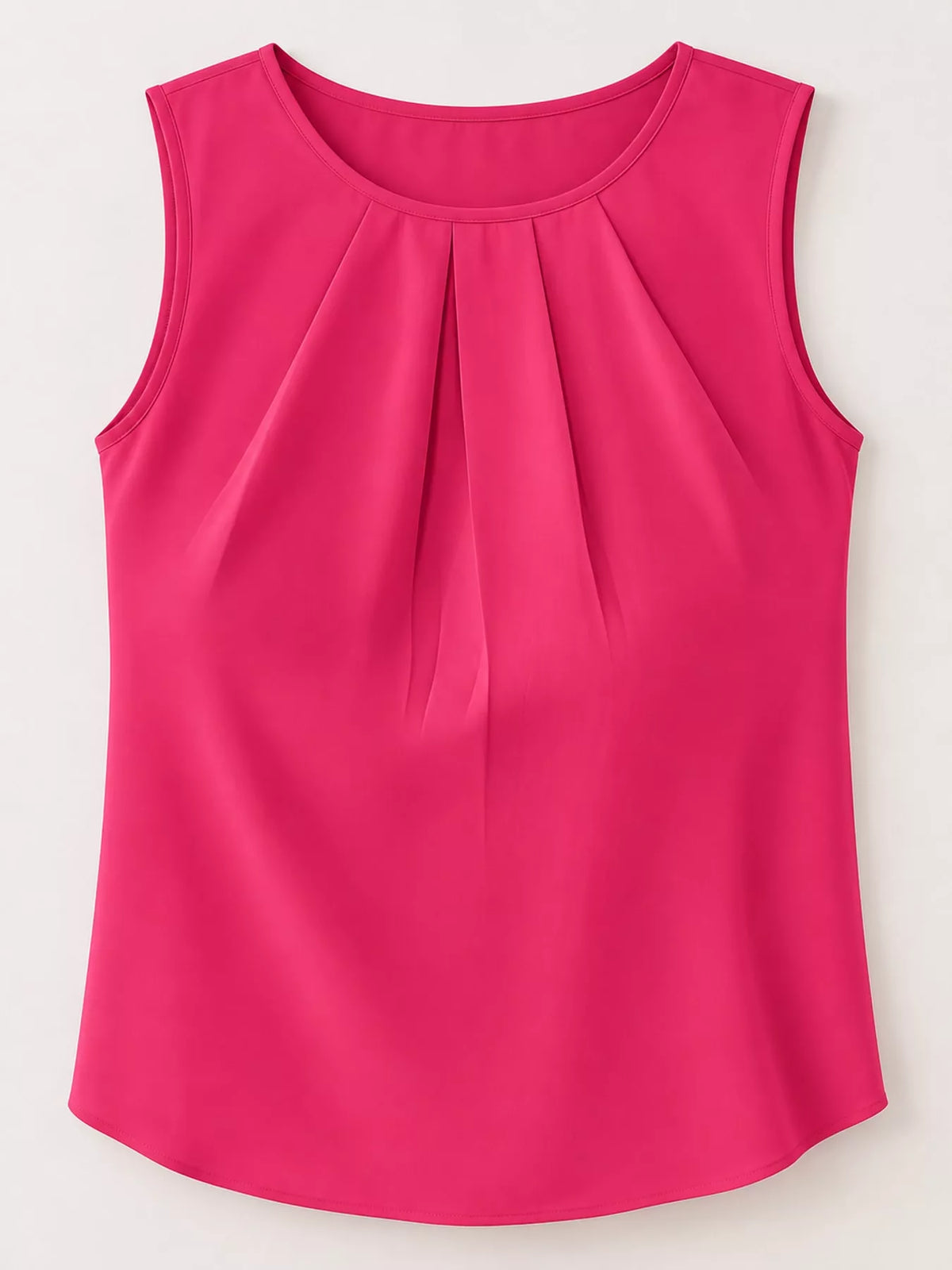 Sleeveless Pleated Blouse — garment front