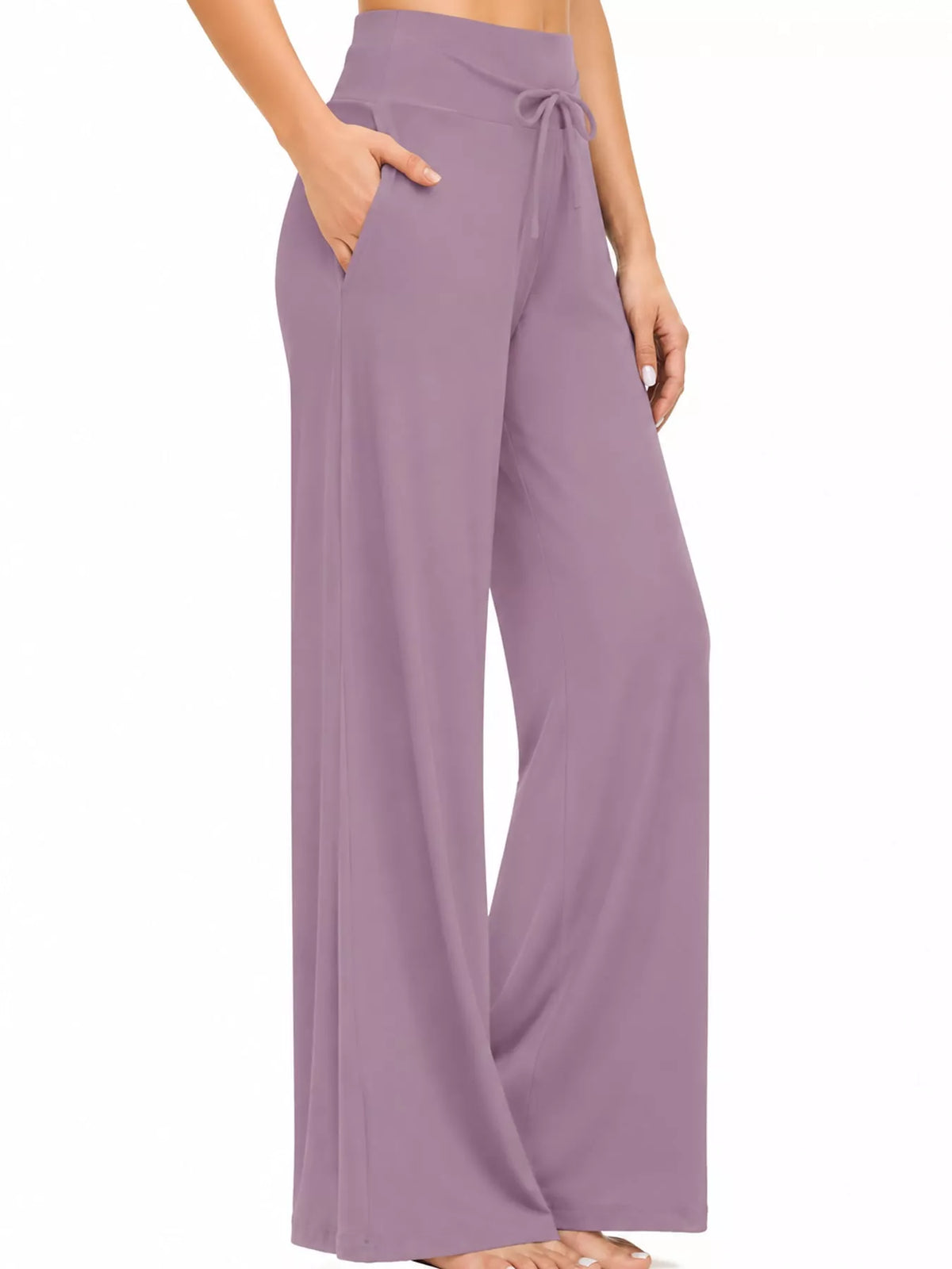 Wide-leg lounge pants, purple side