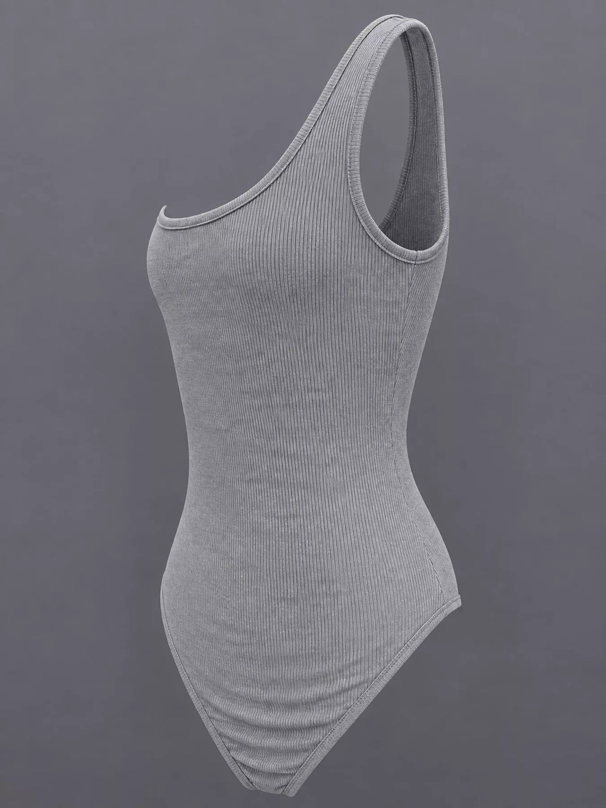 Ribbed bodysuit, gray side