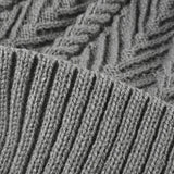 Trendsi Cable Knit Solid Color Hat with Pompom -