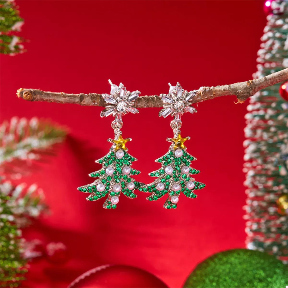 Trendsi Christmas Tree Drop Earrings -
