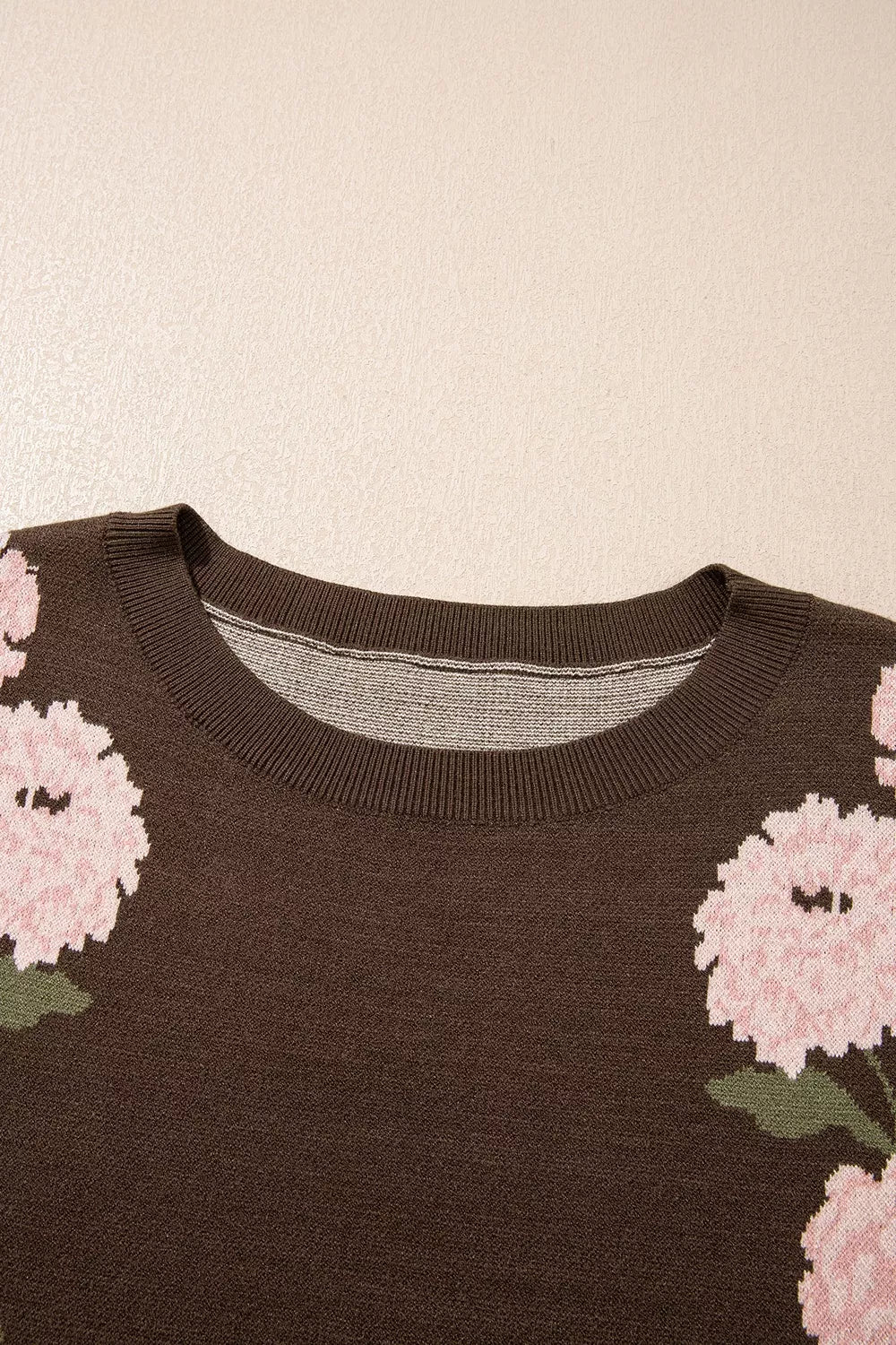 Trendsi Floral Print Drop Shoulder Relaxed Sweater -