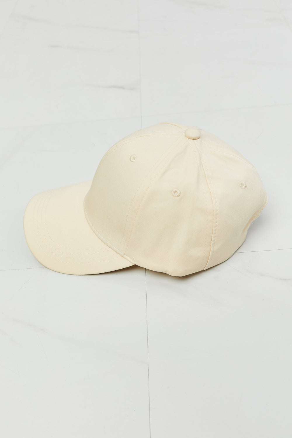 Unisex Beige Polyester Baseball Cap With Adjustable Fit — product view 5