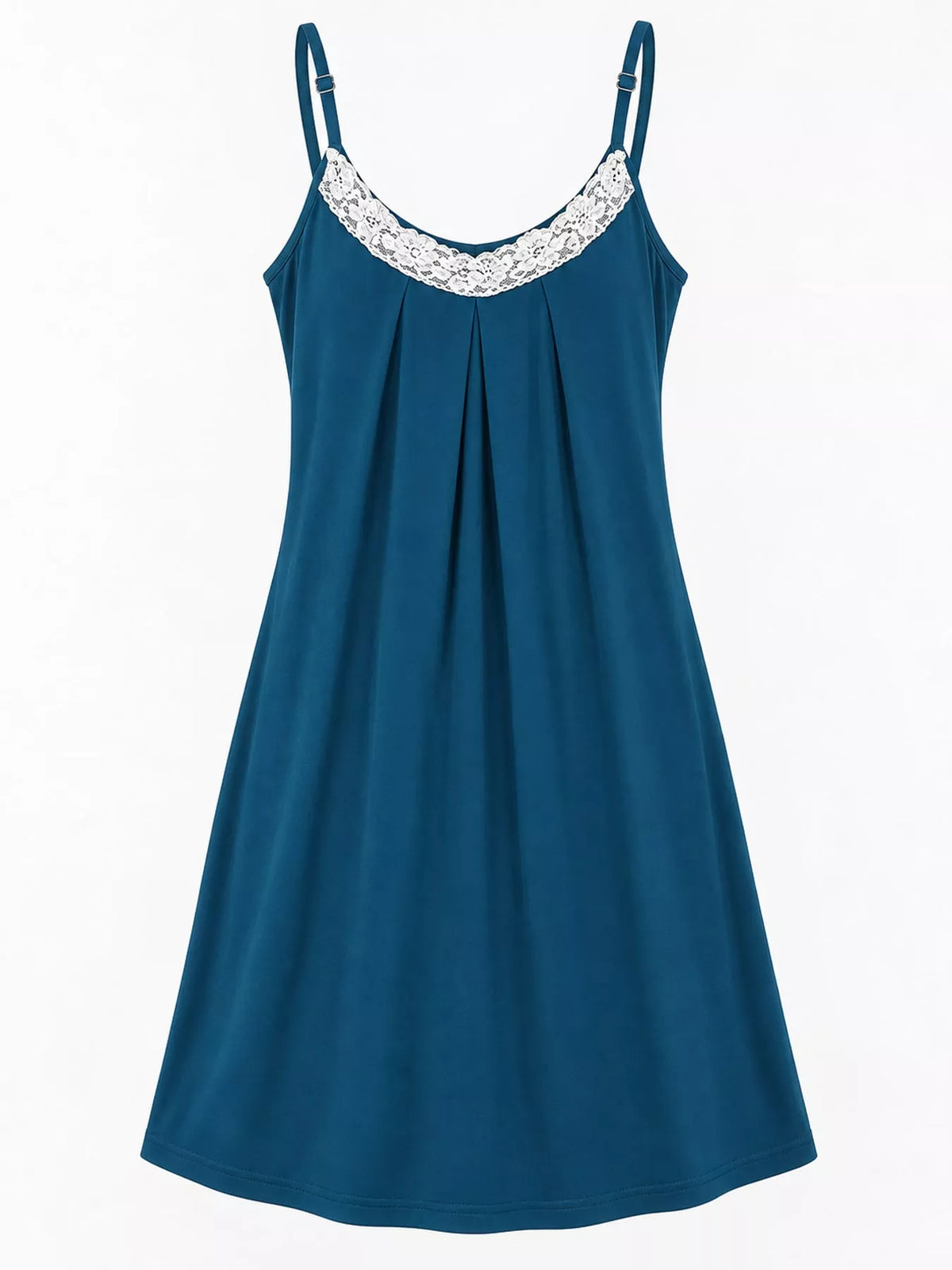 Lace Detail Spaghetti Strap Lounge Dress — garment front
