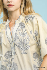 Trendsi Umgee Floral Print V-Neck Top -