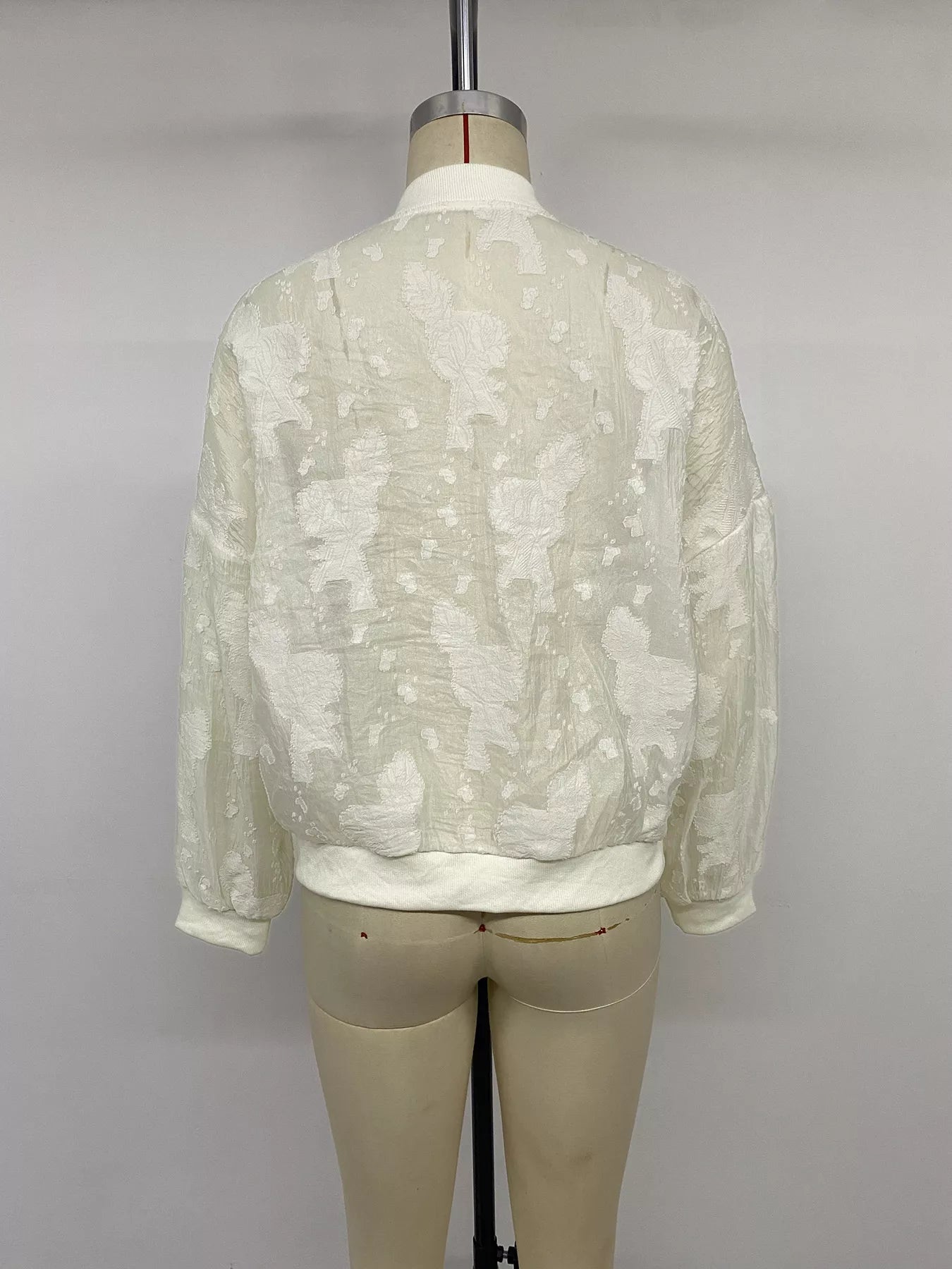 Trendsi Jacquard Zip Up Long Sleeve Jacket -