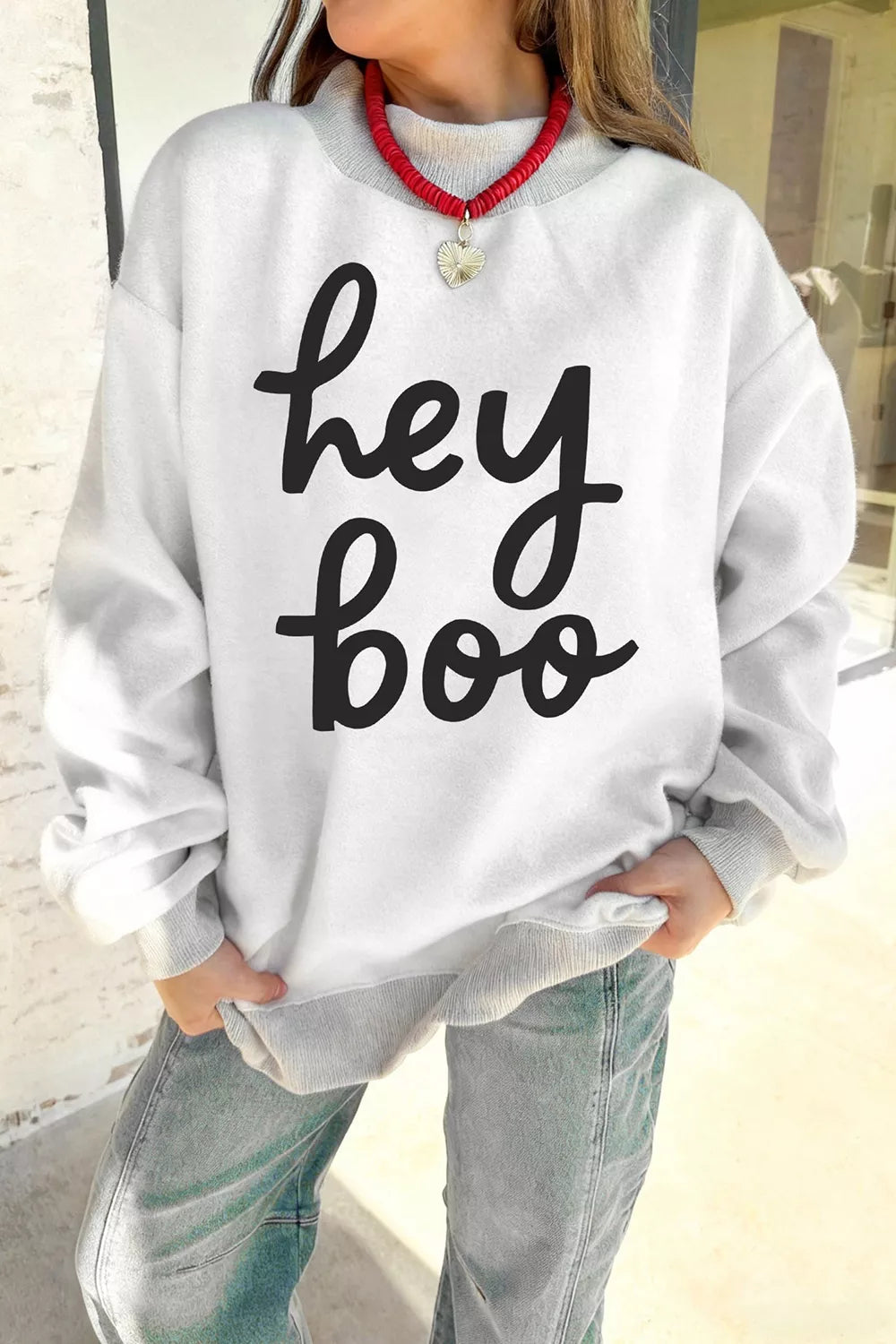 Trendsi Reversible Halloween Graphic Mock Neck Tunic Sweatshirt -