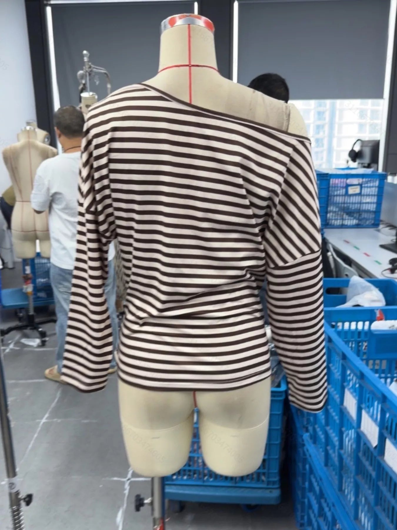 Trendsi Striped One Shoulder Long Sleeve T-Shirt -