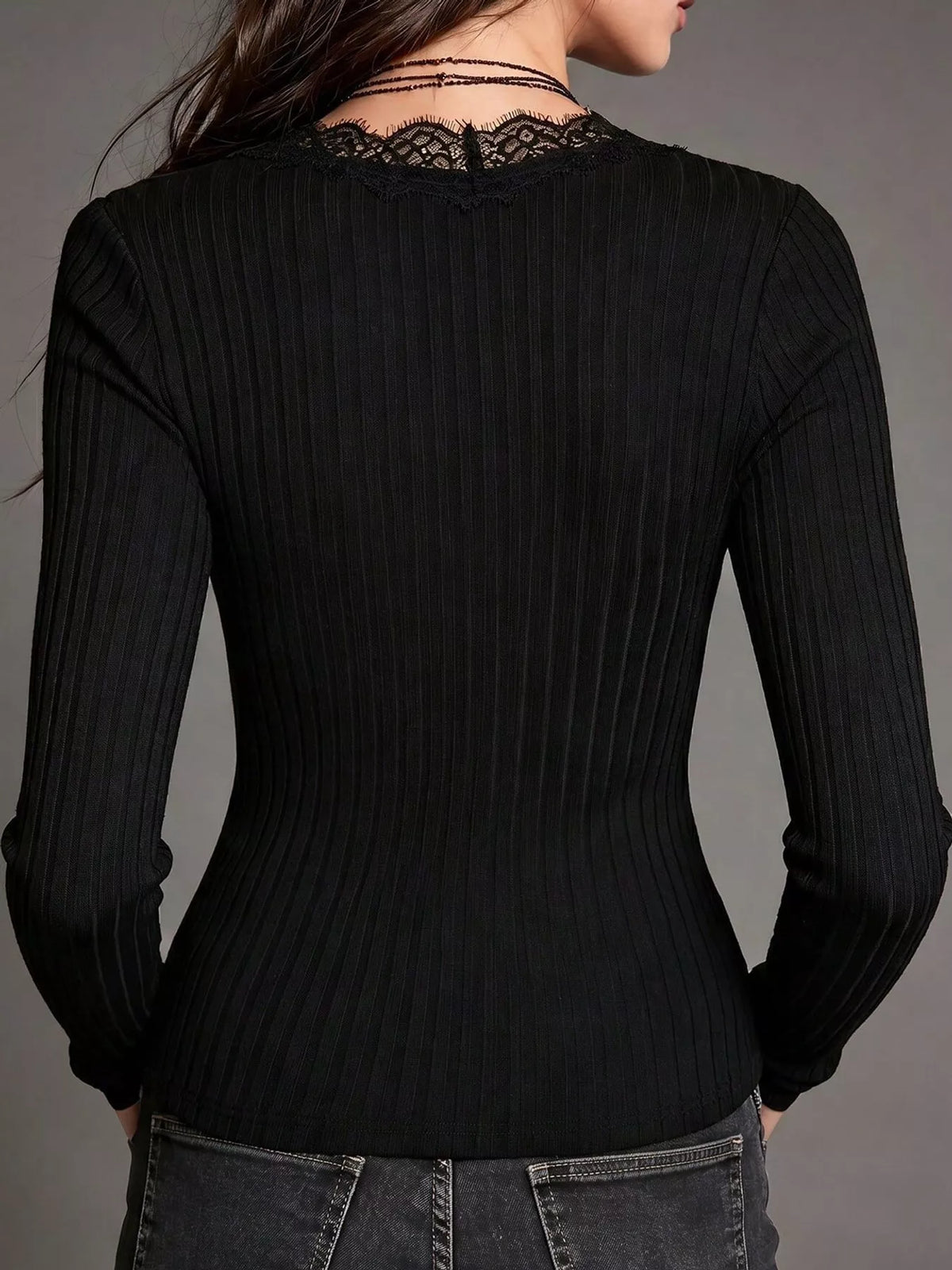 Long-sleeve top, back view
