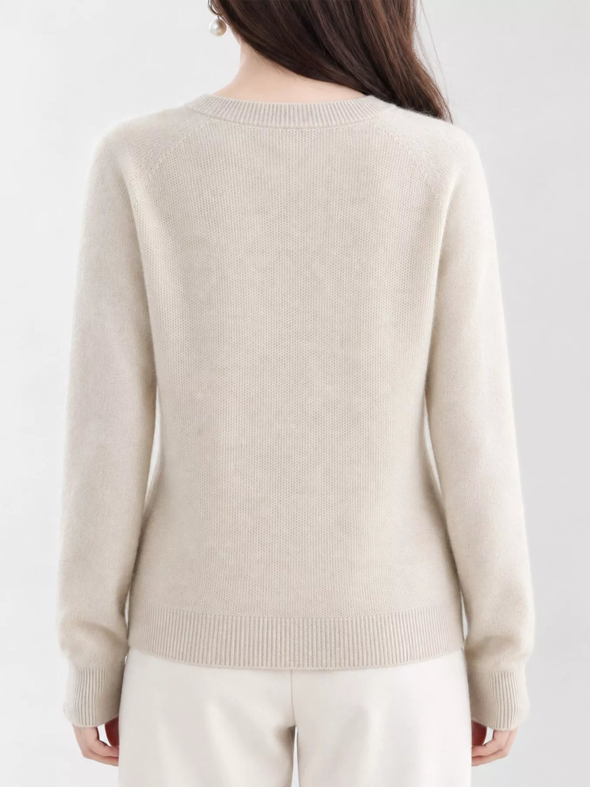 Ribbed cardigan, ivory back