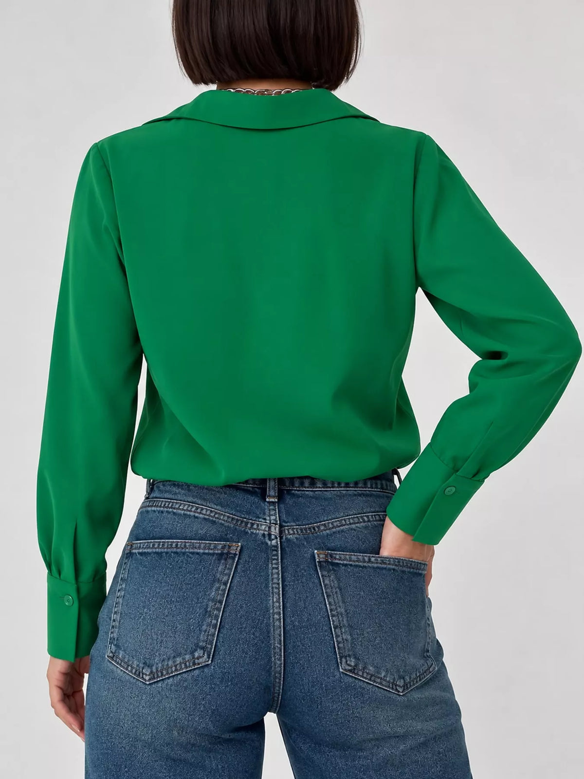 Button-up shirt, green back