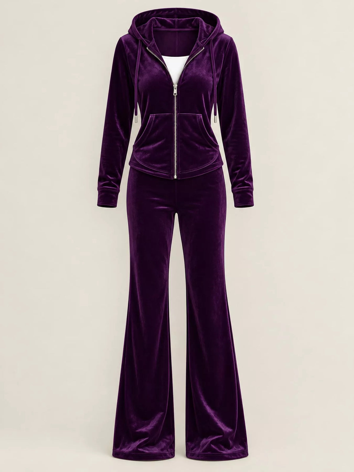 Hoodie and Flare Pants Set — garment front