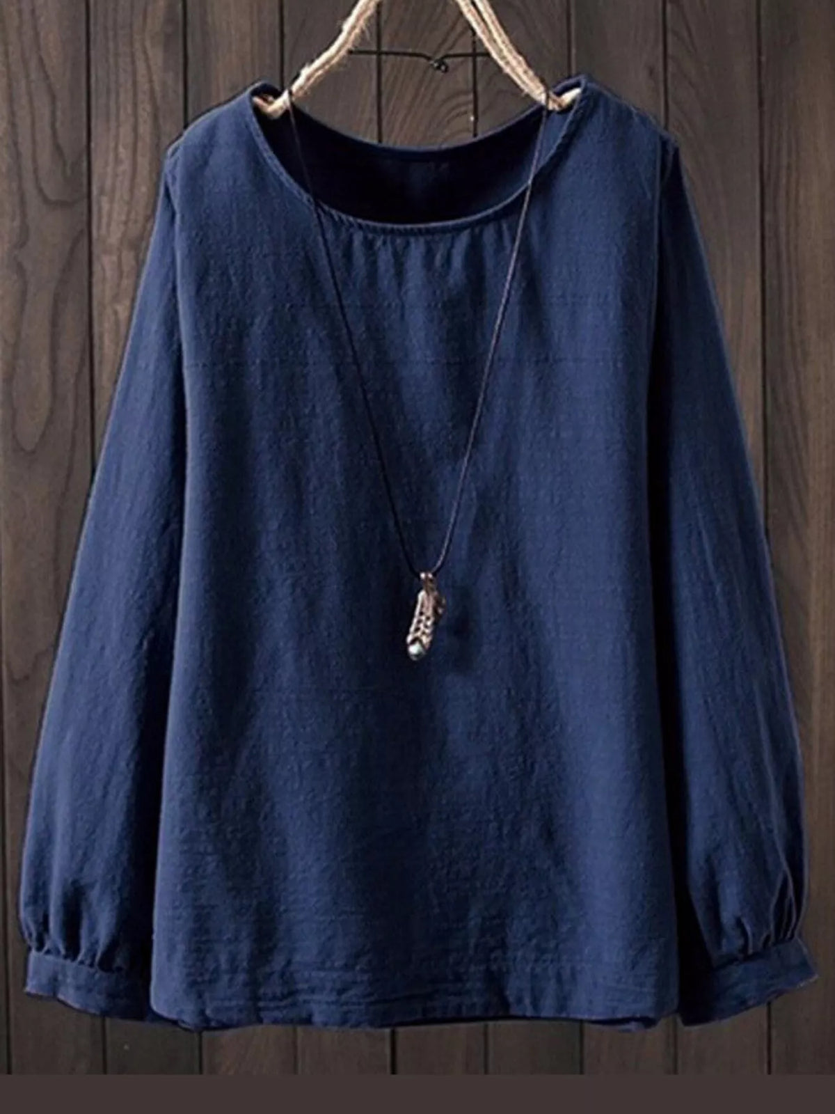 Loose Fit Long Sleeve Blouse — garment front