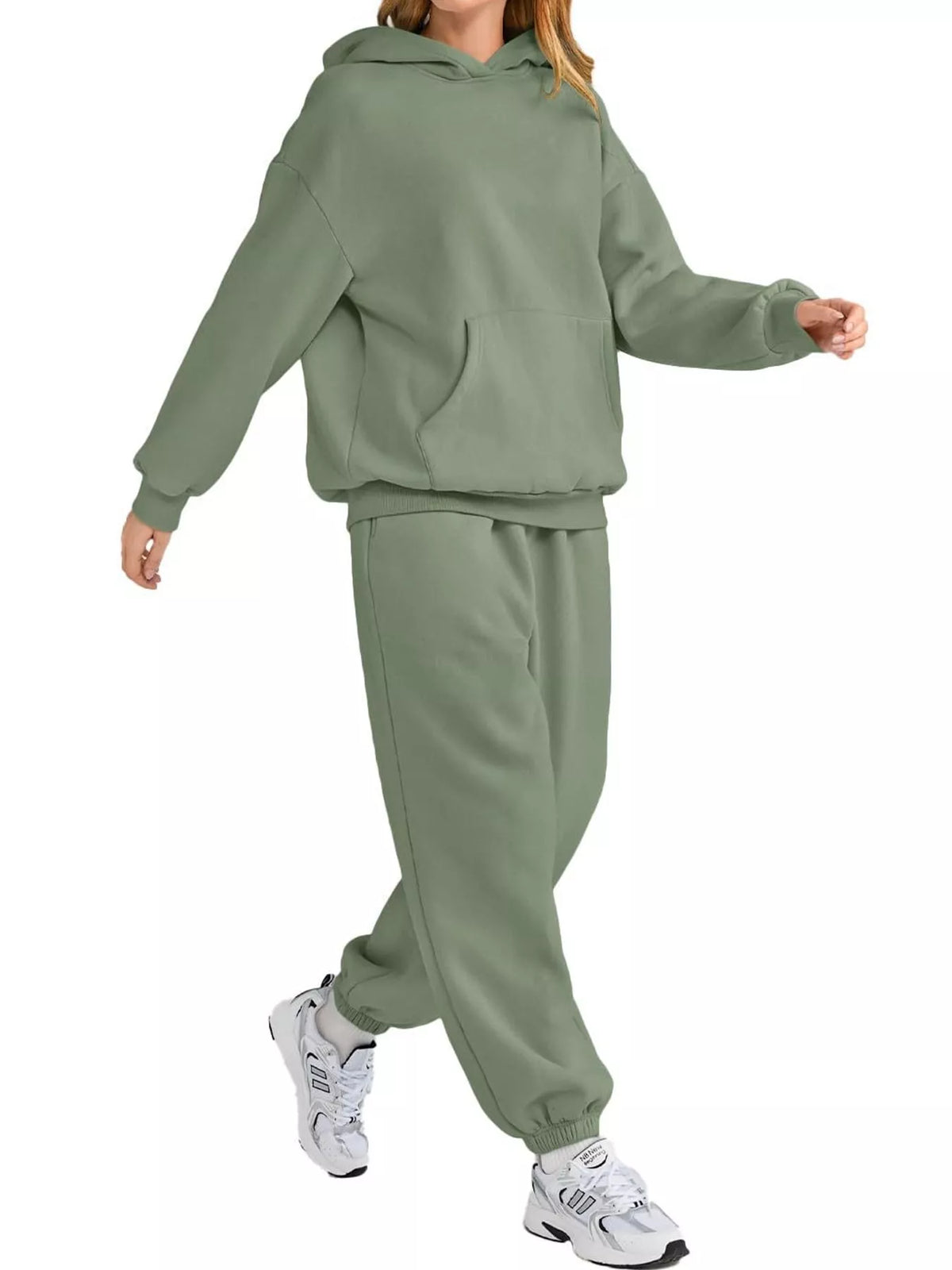 Kangaroo Pocket Hoodie and Joggers Set — front view