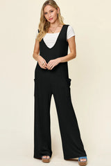 Trendsi Double Take Full Size Sleeveless Wide Leg Jumpsuit with Pockets -