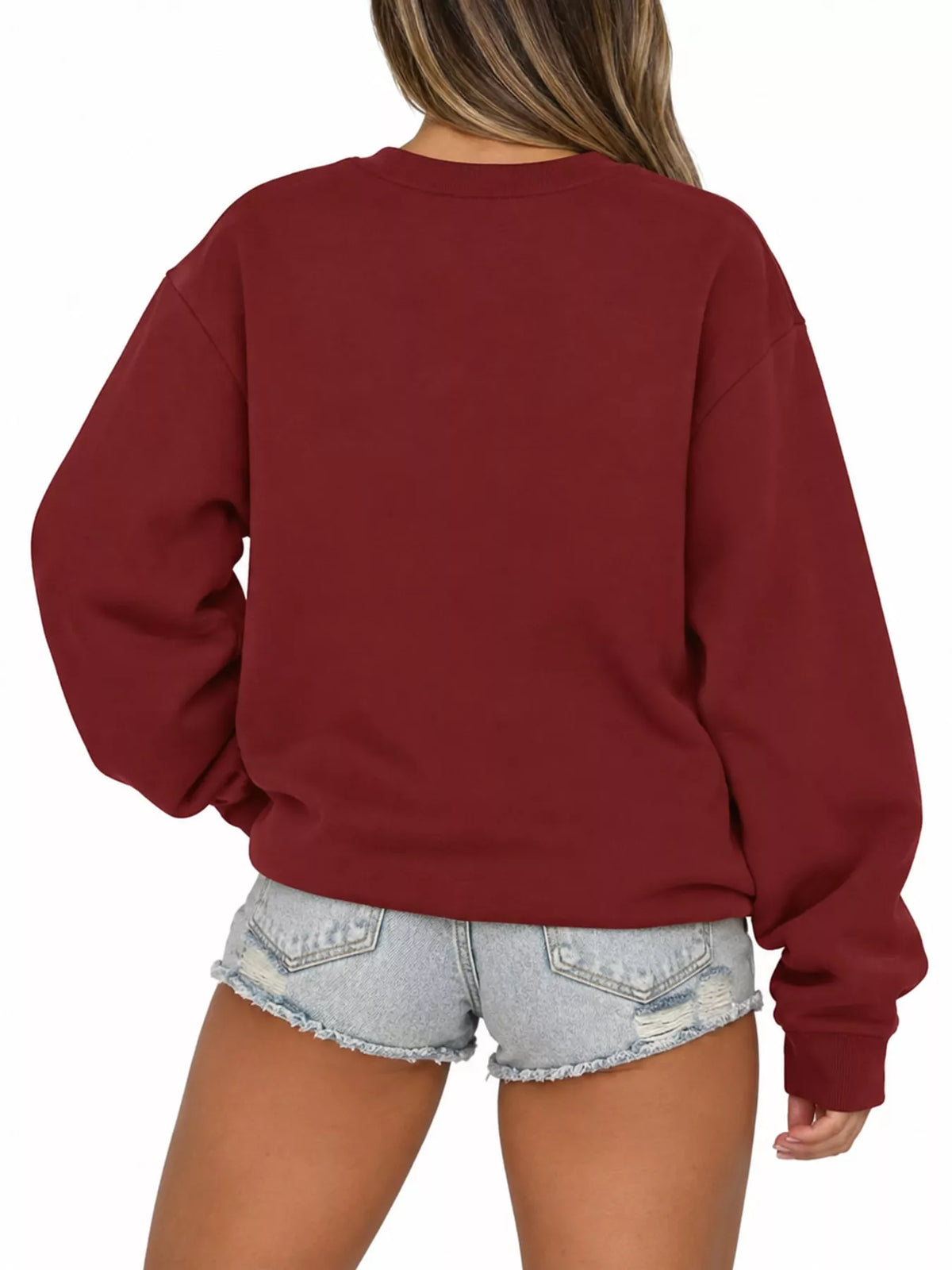 Pullover sweatshirt, burgundy back