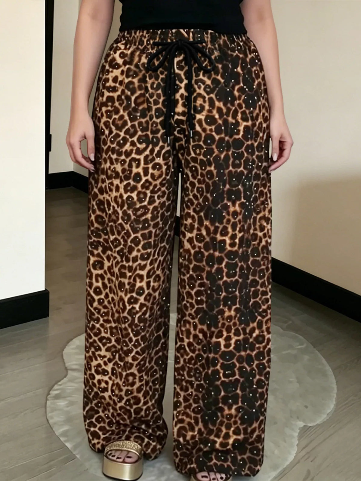 Trendsi Drawstring Wide-Leg Pants -