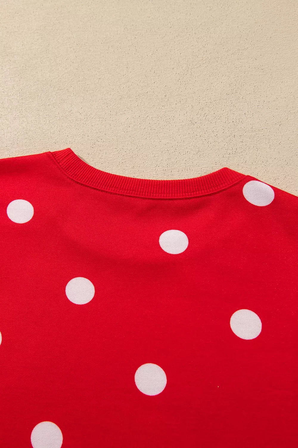 Polka Dot Raw Hem Top and Skort Set, back neckline detail