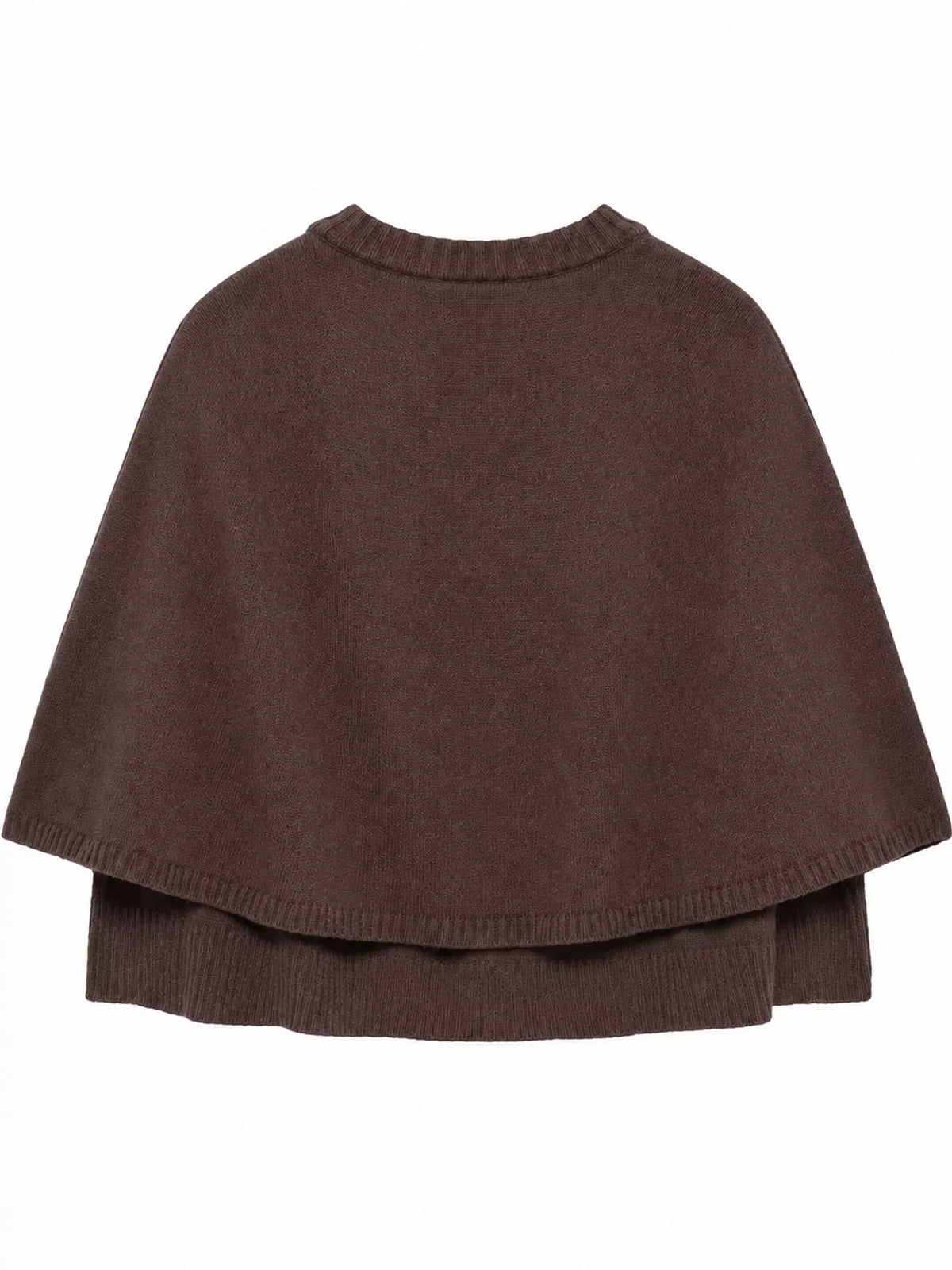 Button-Front Knit Cape Cardigan — back view
