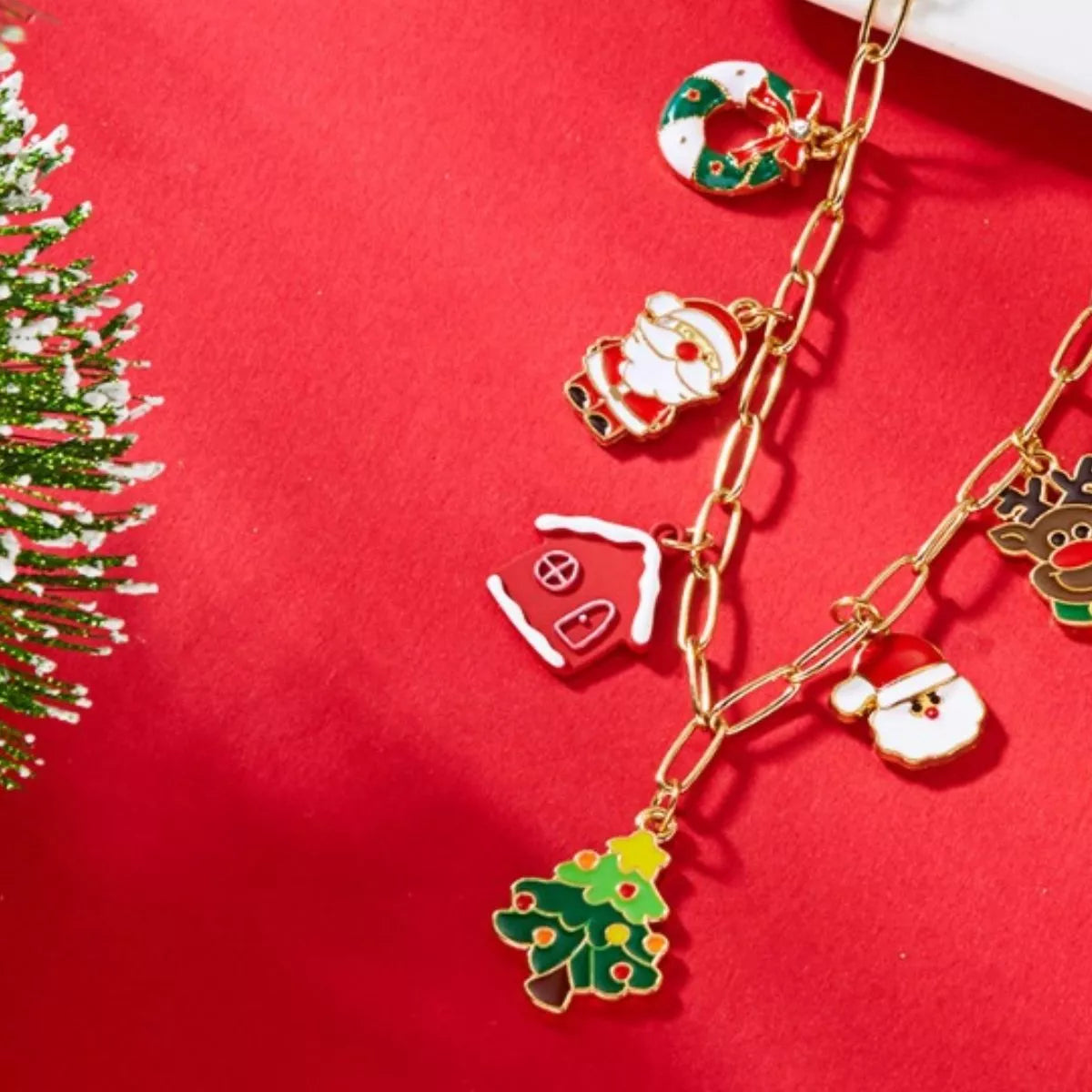 Trendsi 18K Gold-Plated Christmas Charm Necklace -