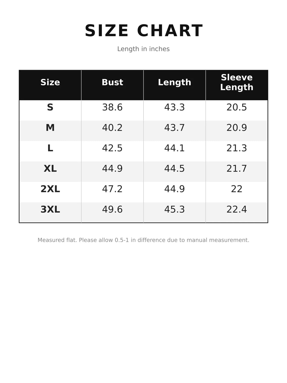 Size chart for denim-trimmed ribbed knit longline cardigan