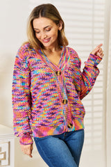 Trendsi Angel Wings Woven Right V-Neck Long Sleeve Cardigan - Shirts