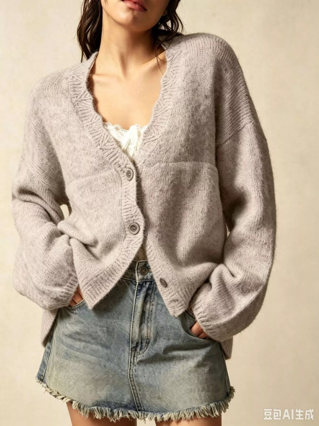 Trendsi V-Neck Button-Down Knit Cardigan -