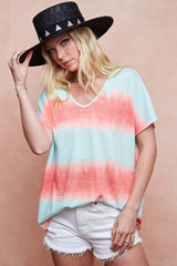 Trendsi BiBi Tiedye Printed Hacci Knit Top -