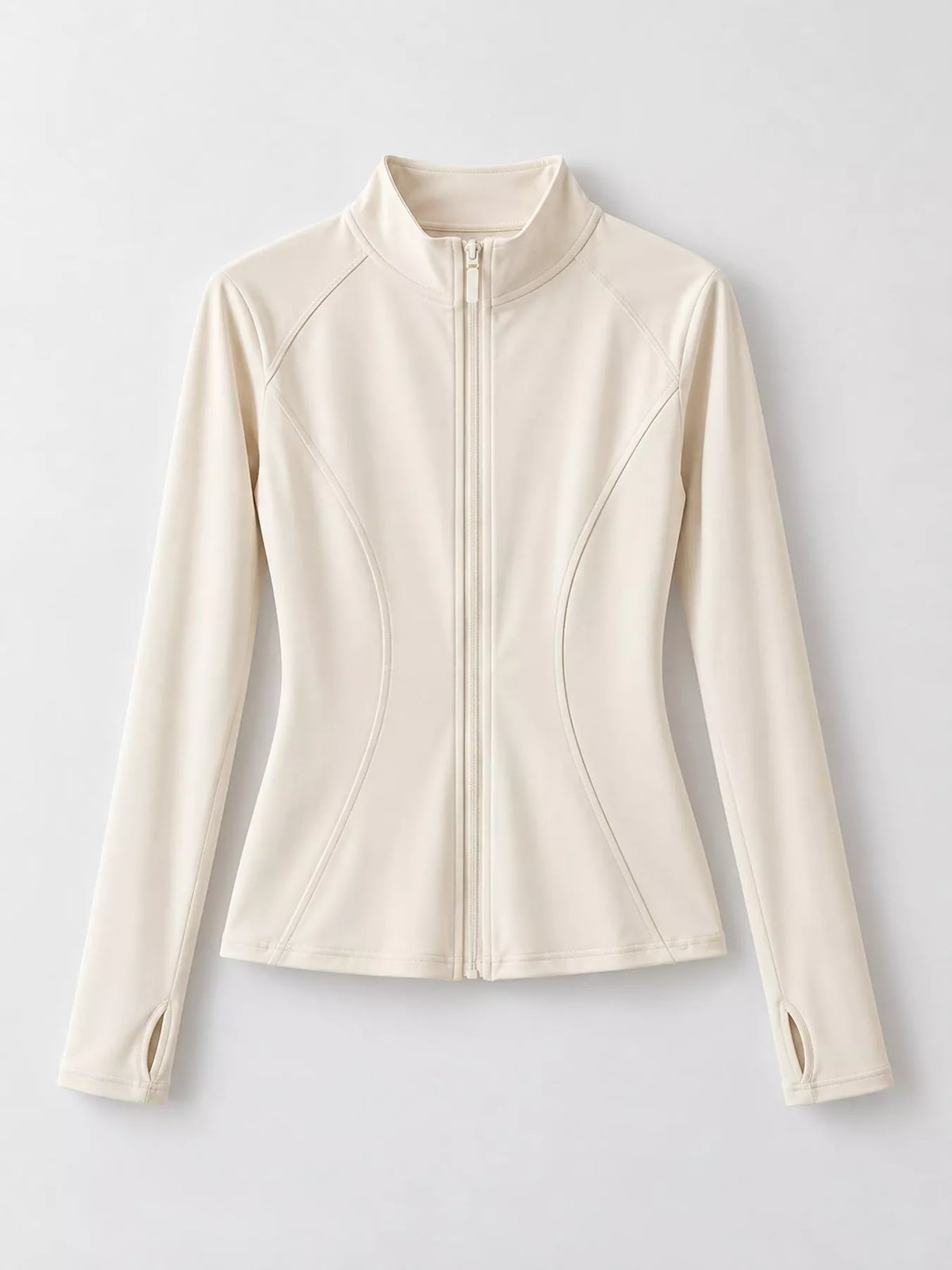 Cream quick-dry zip-up jacket