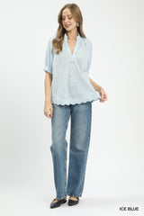 Trendsi Umgee Textured Pintuck Blouse -