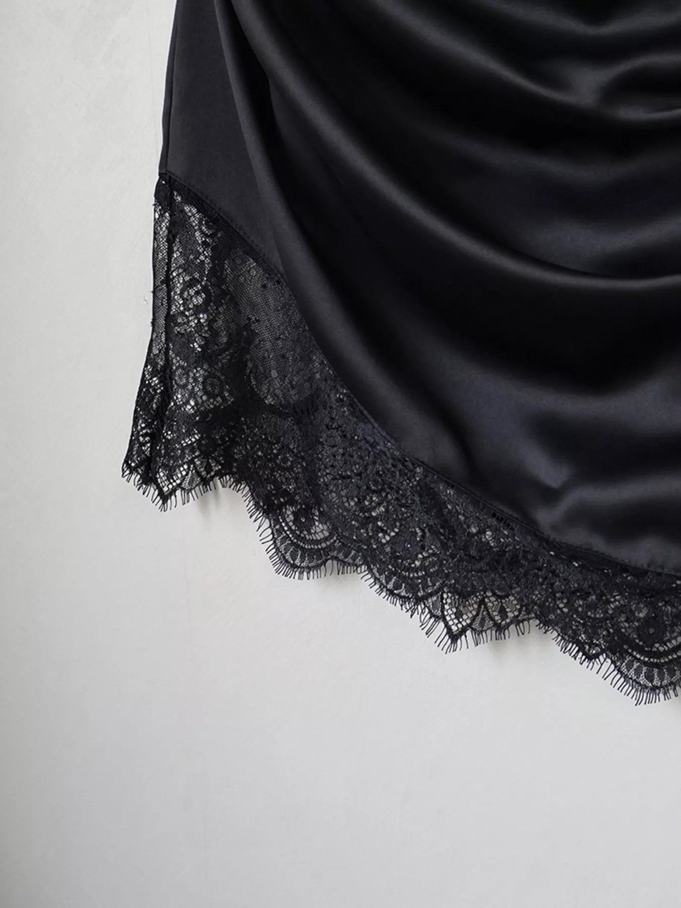 Trendsi Satin Mini Dress with Lace Detachable Cape -