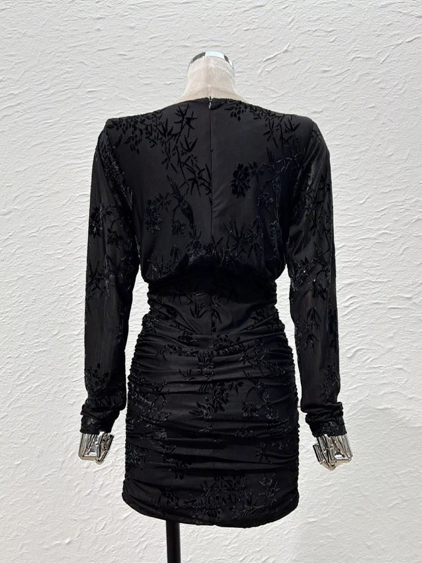 Trendsi Ruched Long Sleeve Mini Dress -