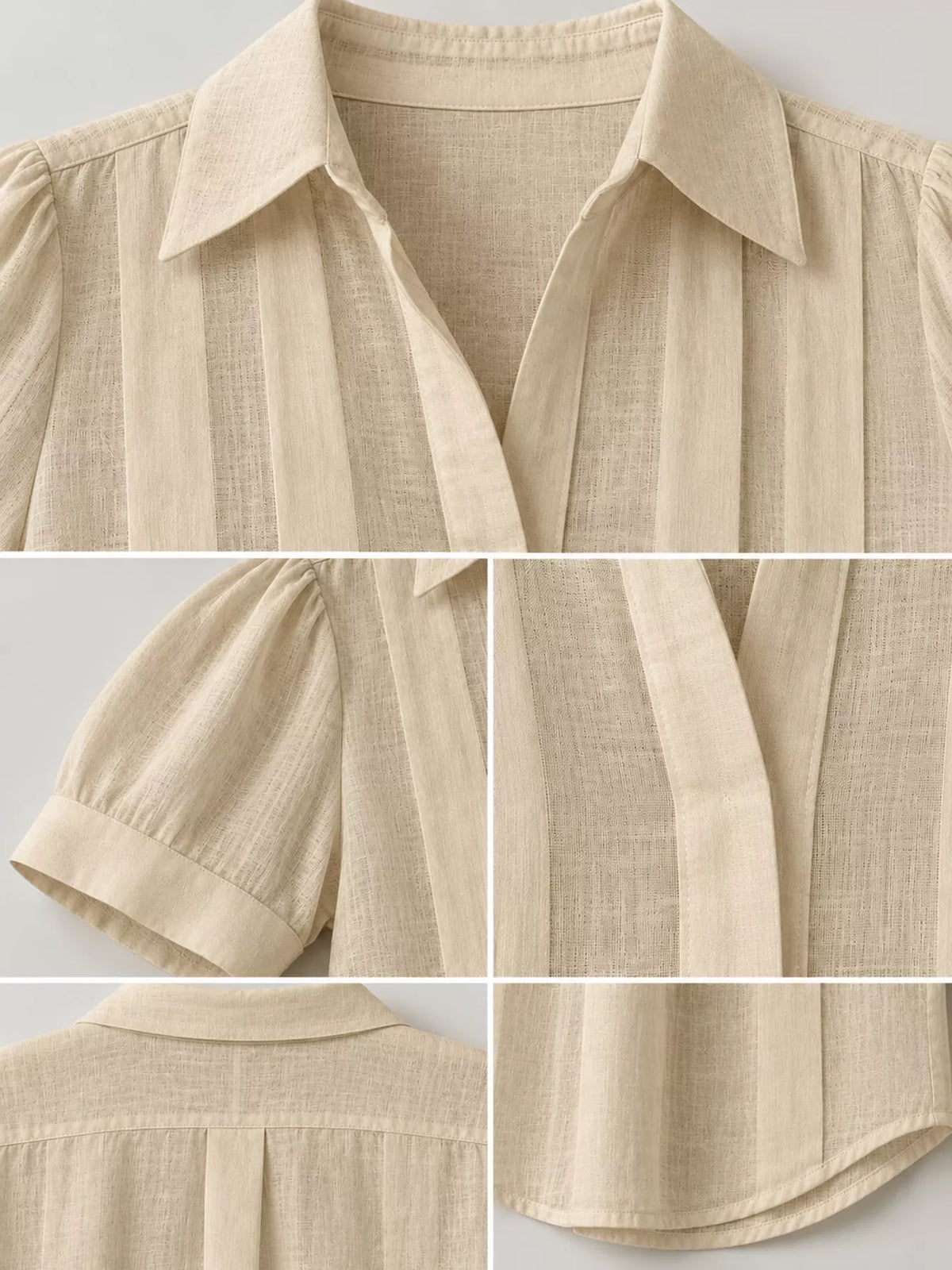 Khaki button up short sleeve shirt