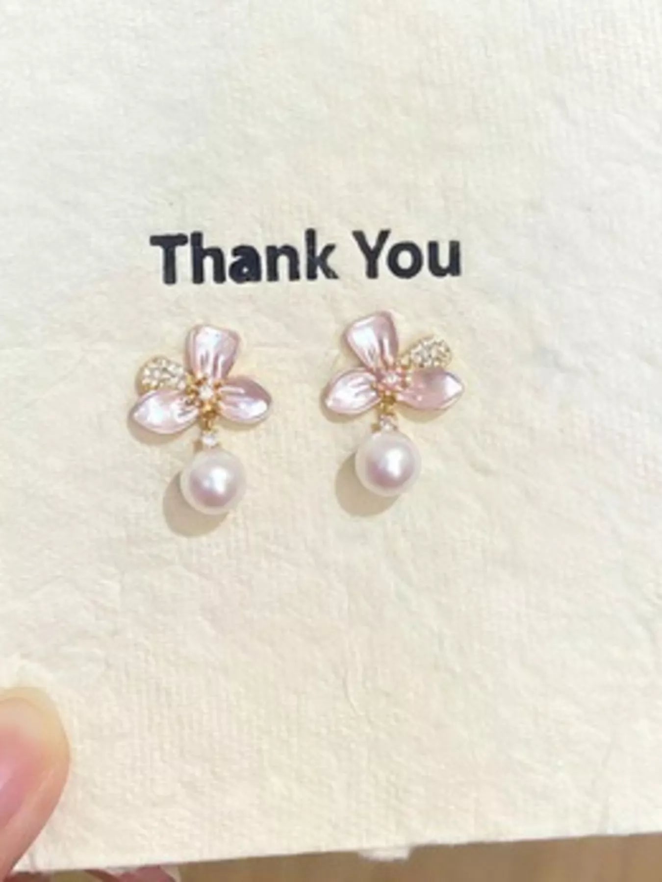 Trendsi Pearl Flower Drop Earrings -