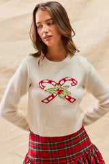 Trendsi SO ME Christmas Candy Cone Cropped Sweater -