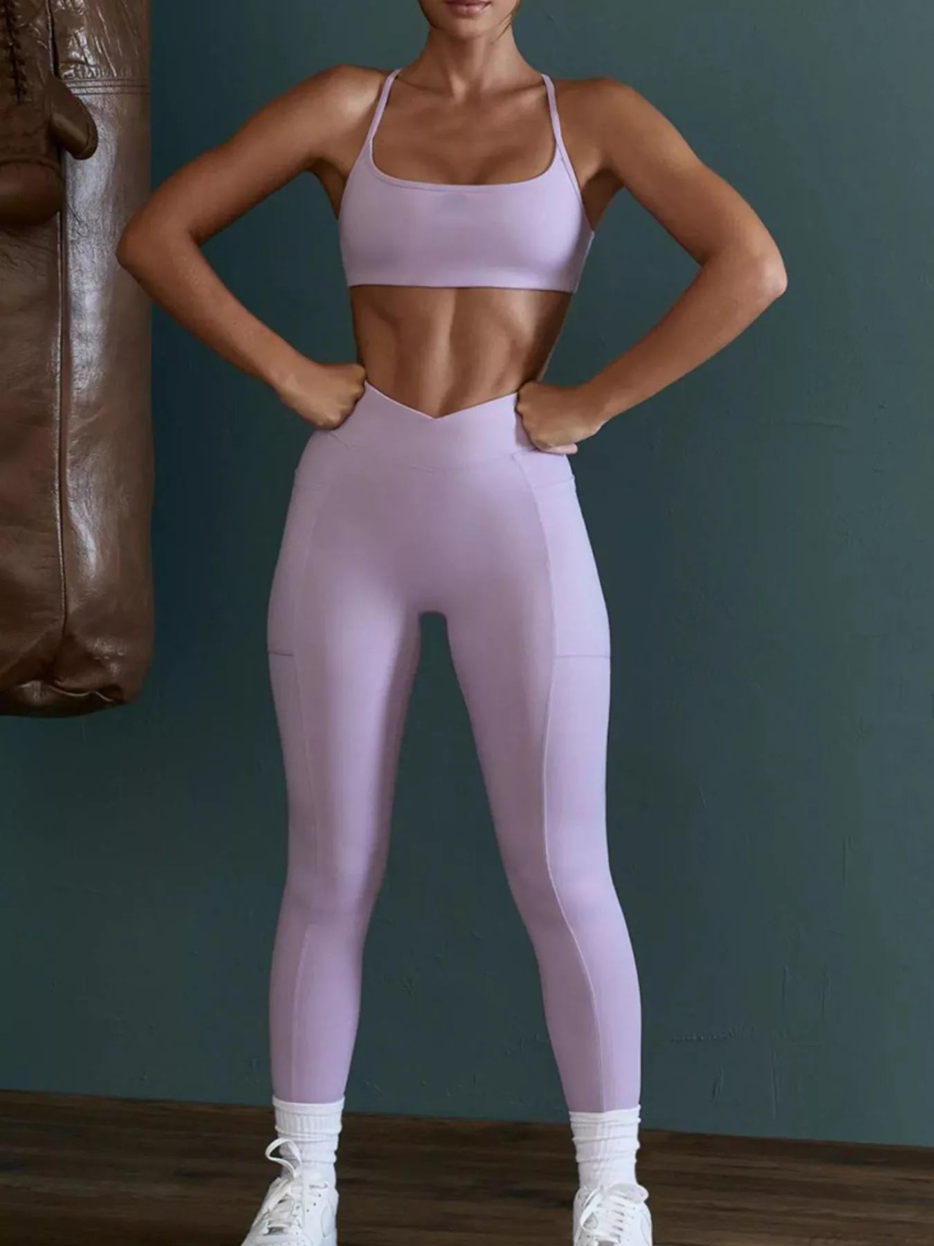 Trendsi Seamless Cross-Waist Cami and Leggings Active Set -