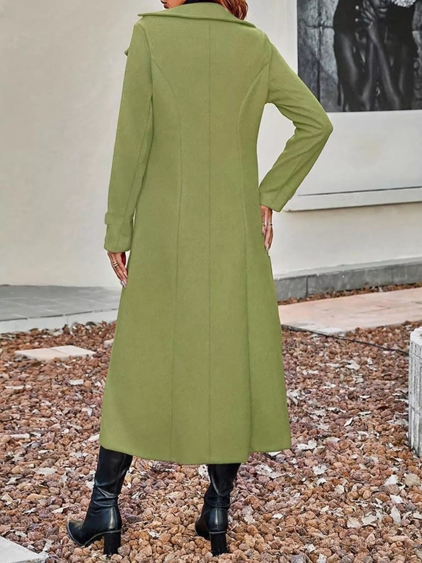 Trendsi Full Size Double-Breasted Longline Trench Coat Plus Size -