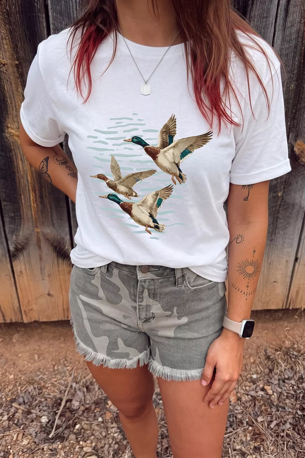 Trendsi Full Size Western Mallard Lake Graphic Casual T‑Shirt Plus Size -