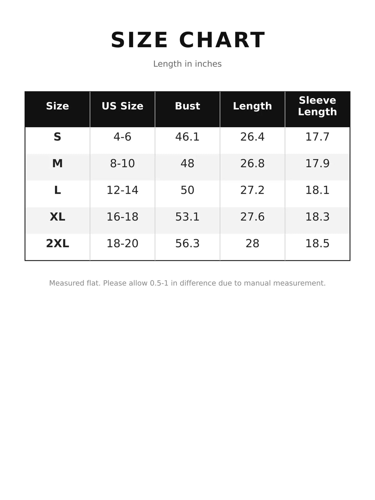 Size chart for women's gingham sleeve dropped shoulder sweatshirt
