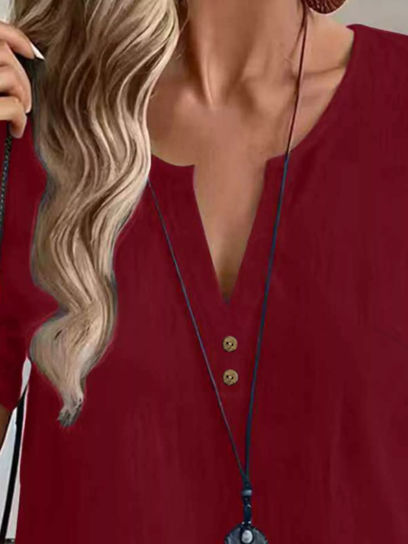 Trendsi Notched Short Sleeve Blouse -