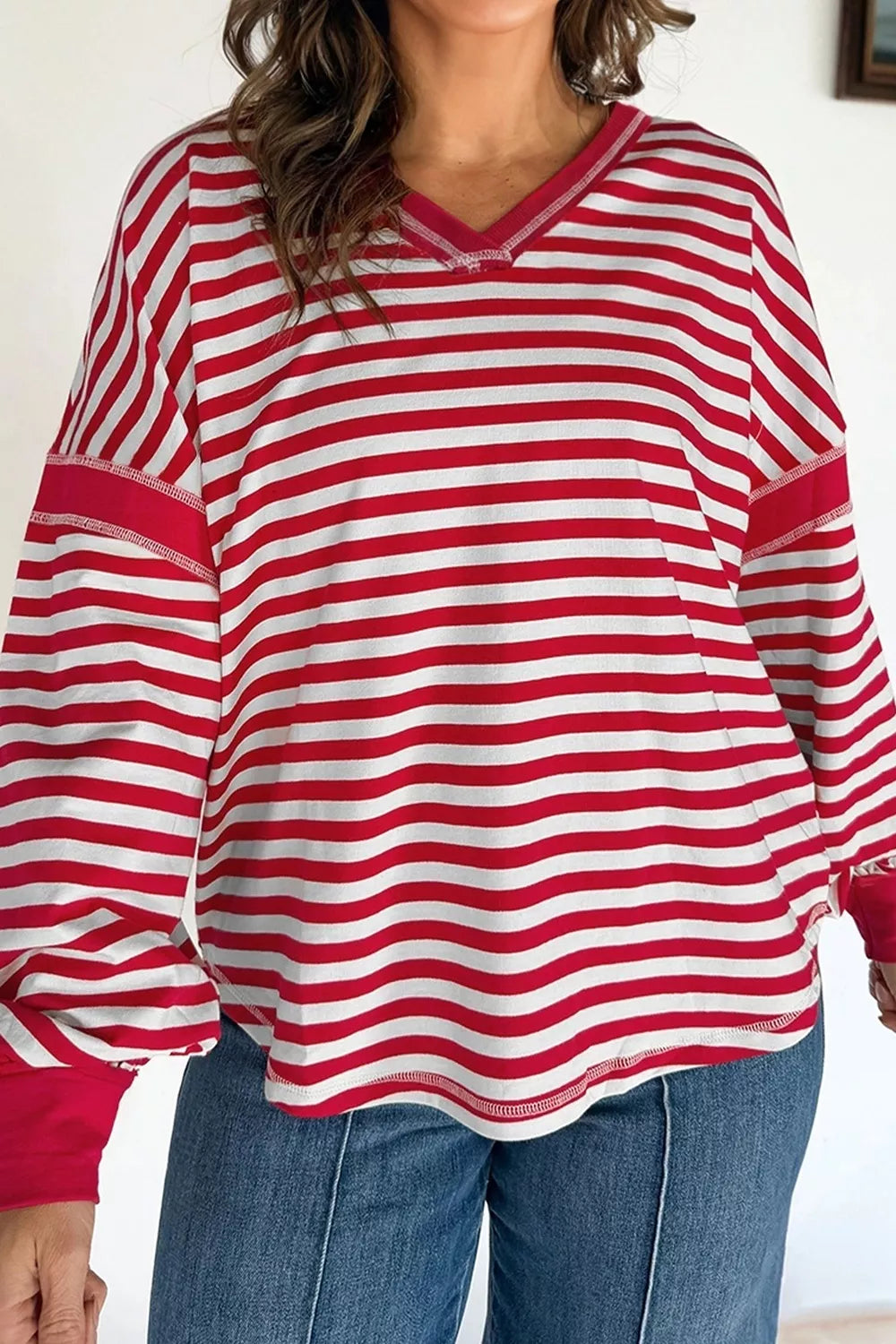 Trendsi Striped Long Sleeve Casual Sweatshirt -