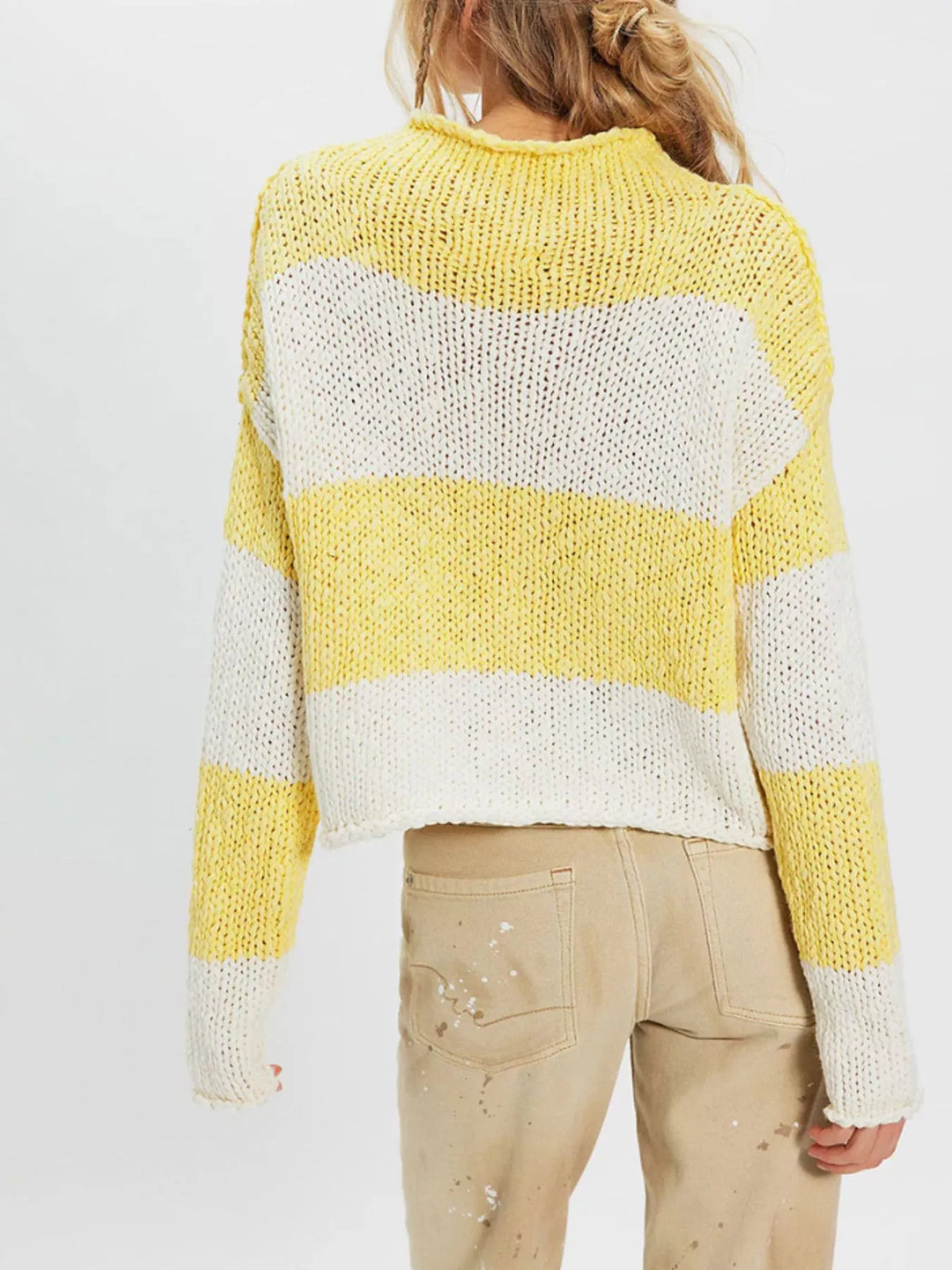 Trendsi Chunky Knit Striped Sweater -
