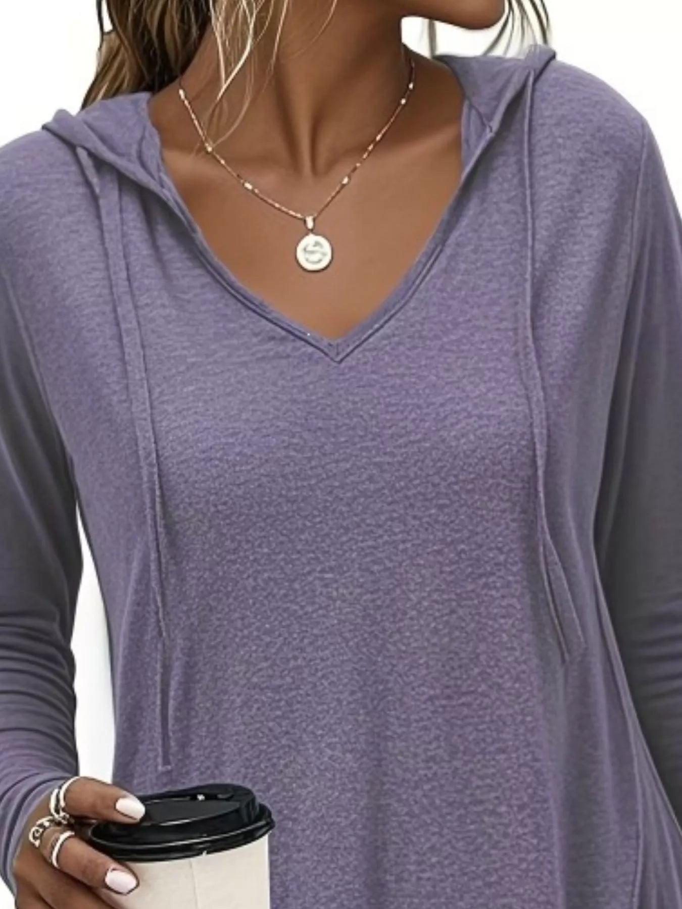 Trendsi Full Size Drawstring Long Sleeve Hooded Top Plus Size -
