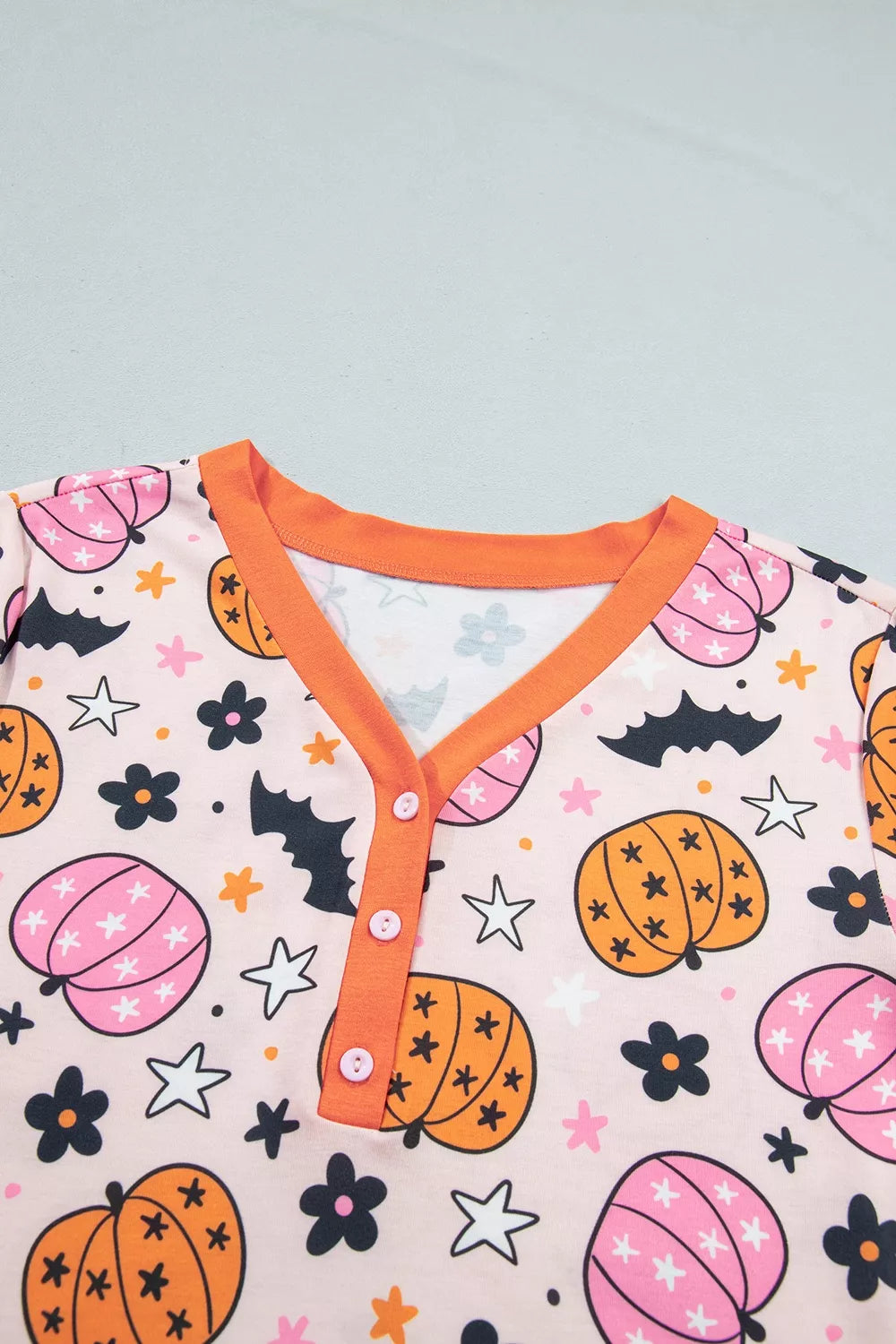 Trendsi Halloween Pumpkin Print Long Sleeve Home Wear Lounge Set -