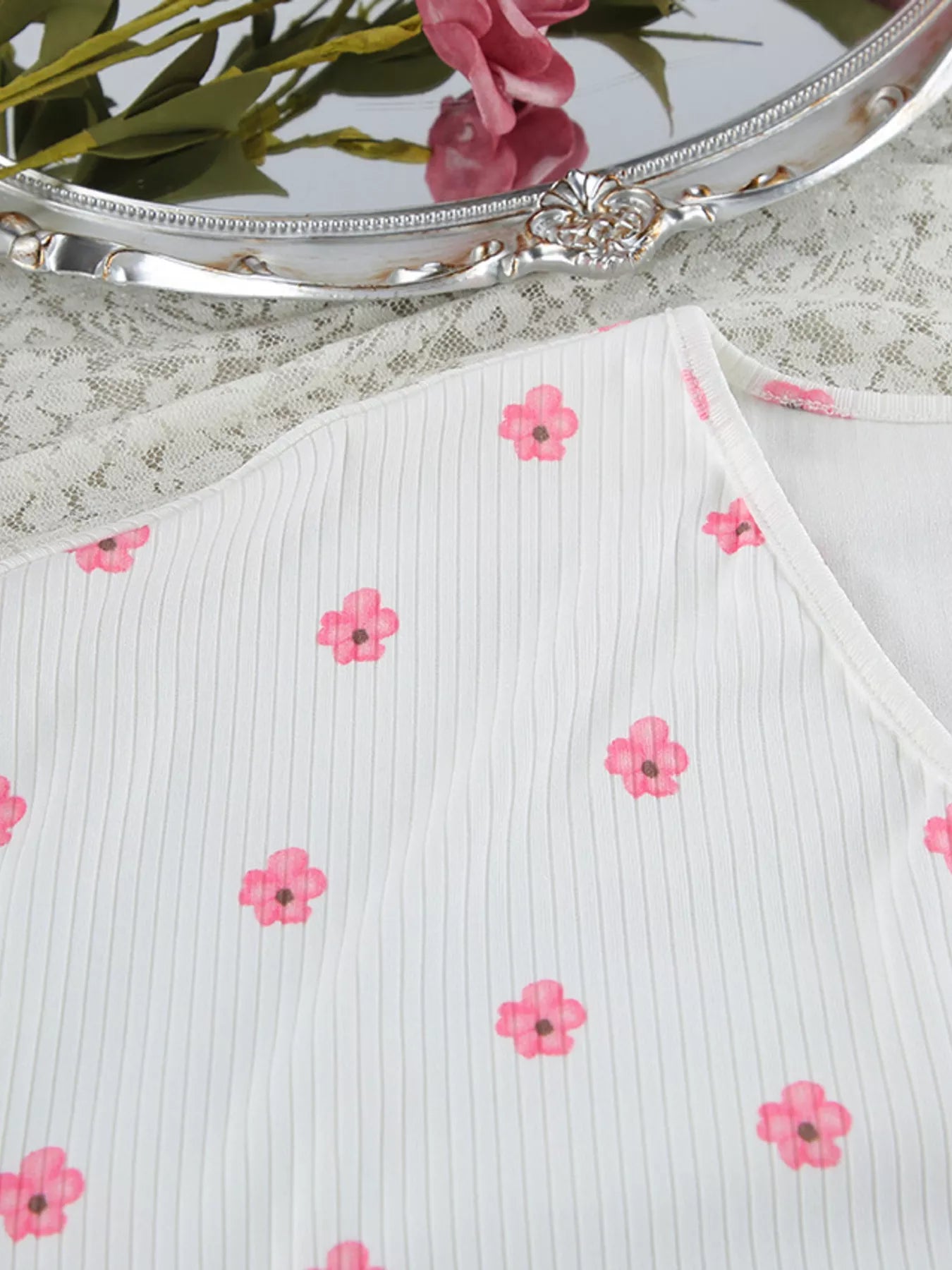Trendsi Floral Print Cami Dress and Cardigan Lounge Set -
