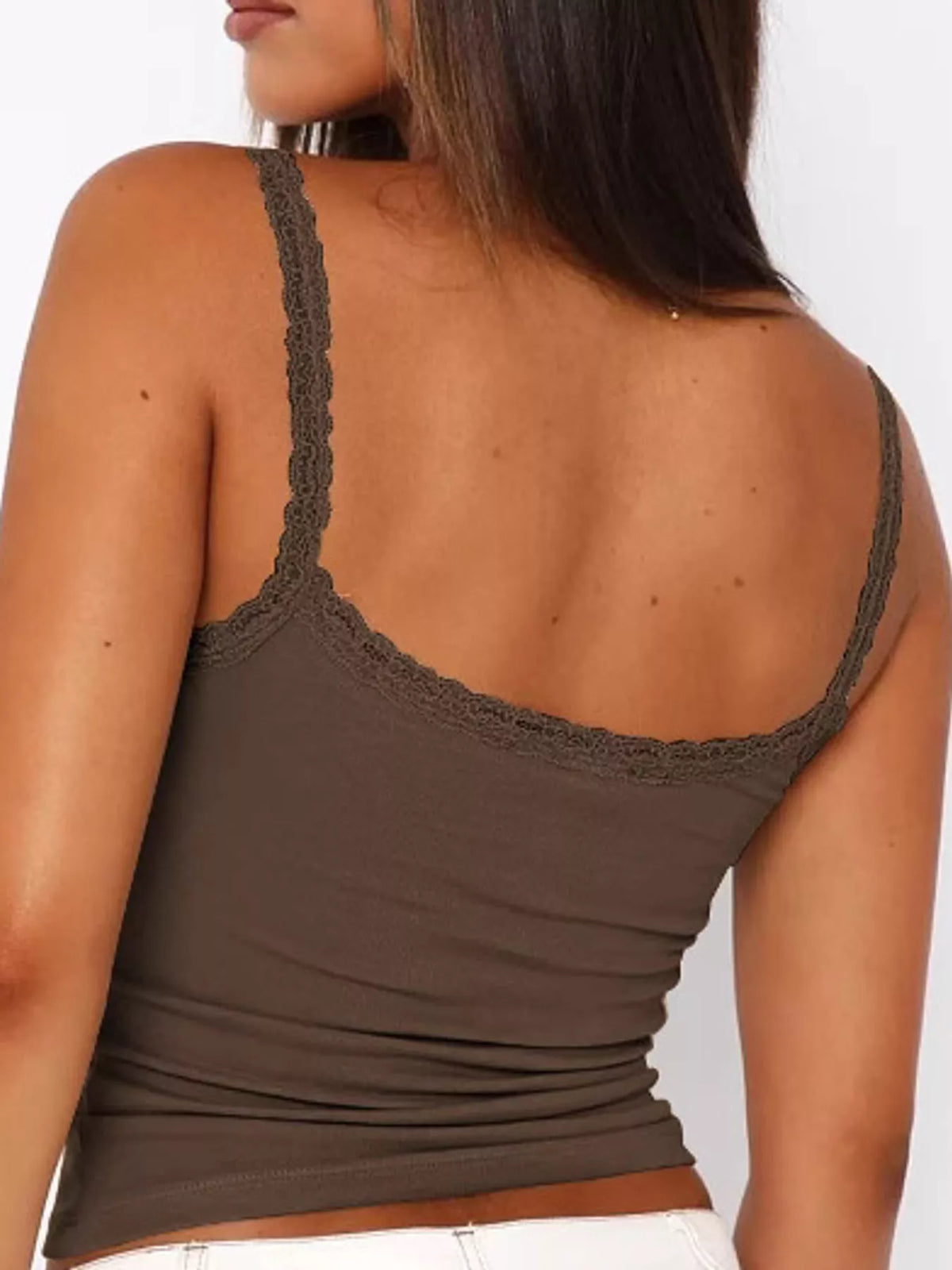 Lace camisole, brown back