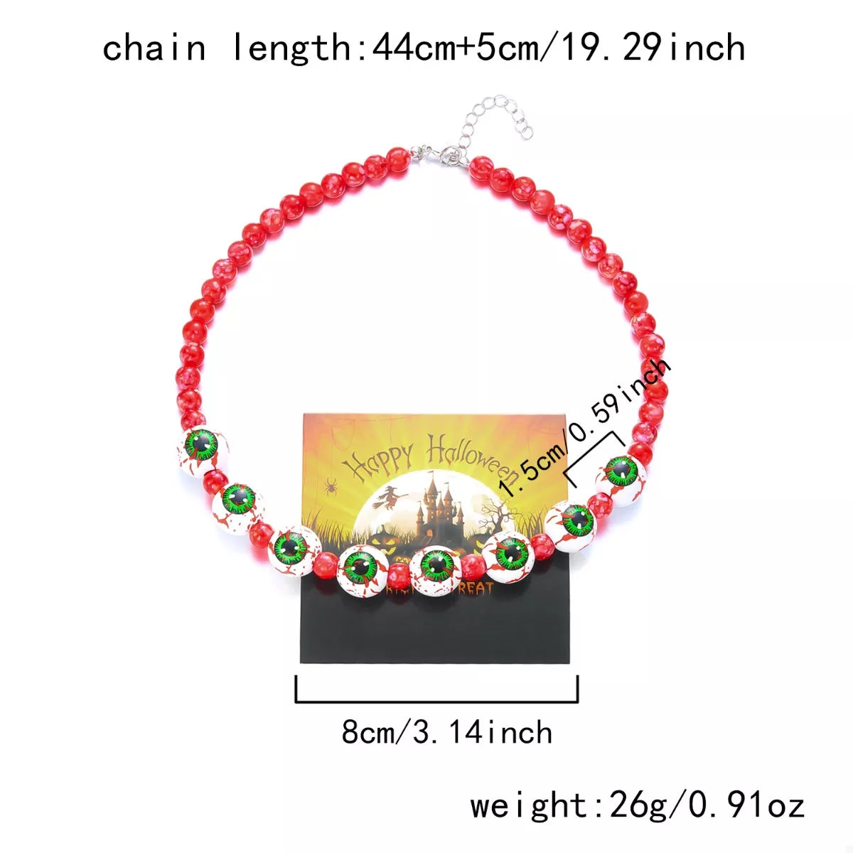 Trendsi Halloween Beaded Necklace and Bracelet Jewelry Set -