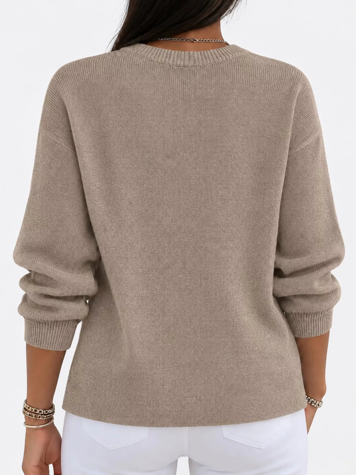 Camel crew neck sweater