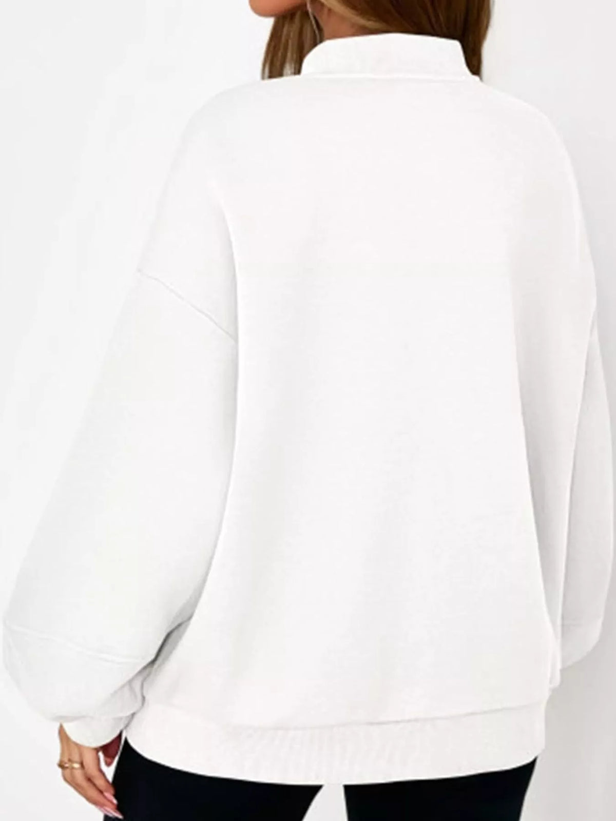 White oversized zip-up jacket — back view